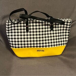 Kenneth Cole Reaction Black and White Tote with Yellow Base